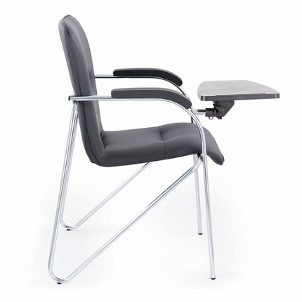 Кресло со столом BRABIX "Samba CF-108 BOX-2", хром каркас, кожзам черный, разобрано, 533218