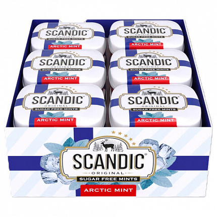 Драже освежающие SCANDIC без сахара со вкусом "Арктическая мята", 14 г, 4603738769872