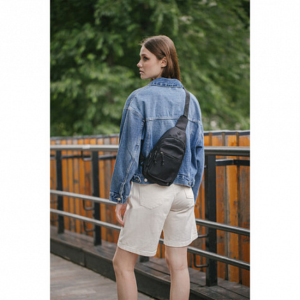 РЕЗЕРВ Рюкзак однолямочный PROMPT, 2 отделения, черный, 29,5х16х5,5 см, WBZ, 273926