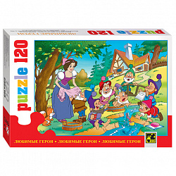 Пазл картонный 120 элементов, "Любимые герои", АССОРТИ, поле 23х16,5 см, STEP PUZZLE