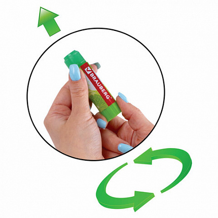 Клей-карандаш BRAUBERG "Fresh Zone", 15 г, 227971, PVP