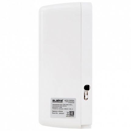 Дозатор для жидкого антисептика LAIMA PROFESSIONAL PREMIUM, СЕНСОРНЫЙ, 1 л, спрей, белый, ABS-пластик, 609513