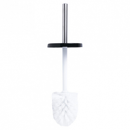 Ершик для унитаза с подставкой, металл, черный, глянцевый, LAIMA, 604960