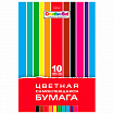 Цветная бумага А4 мелованная САМОКЛЕЯЩАЯСЯ, 10 листов, 10 цветов, папка, HATBER "Creative Set", 194х280 мм, 008837, 10Бц4с_05934