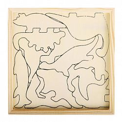 Пазл деревянный развивающий для детей "Динозавры", 17х17 см, BRAUBERG KIDS, 665252