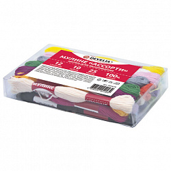 Нитки для вышивания (мулине), набор 25 цветов, 10 м, хлопок, DEVELIA (Девелиа), 665678