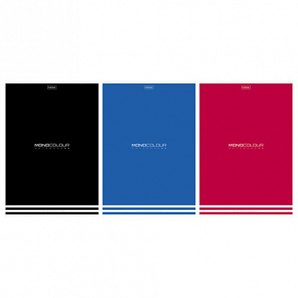 Тетрадь А4, 96 л., HATBER, скоба, линия, матовая ламинация, тиснение, "MONOCOLOUR" (микс в спайке), 093583, 96Т4лтВ2