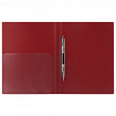 Папка с металлическим скоросшивателем и внутренним карманом BRAUBERG "Диагональ", темно-красная, до 100 листов, 0,6 мм, 221355