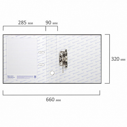 Папка-регистратор ШИРОКИЙ КОРЕШОК 90 мм с покрытием из ПВХ, черная, BRAUBERG, 271835