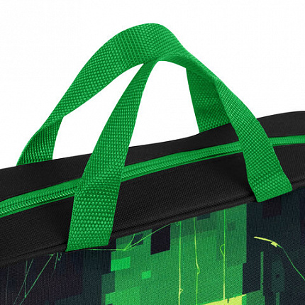 Папка на молнии с ручками BRAUBERG А4, 1 отделение, полиэстер, 80 мм, "Digital spider", 273303