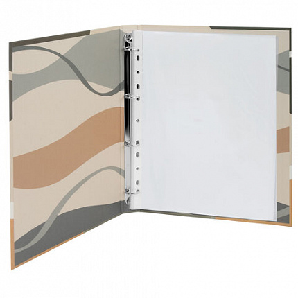 Папка-портфолио универсальная, 4 кольца, 20 файлов, 7БЦ матовая, BRAUBERG "Abstraction", 117555