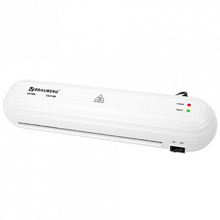 Ламинатор BRAUBERG ULTRA PM235W, БЕЛЫЙ, формат A4, толщина пленки 60-150 мкм, скорость 30 см/мин, 532184
