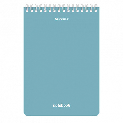 Блокнот А5 146х206мм, 80л, гребень, картон, клетка, BRAUBERG, КС МОРАНДИ, 118553