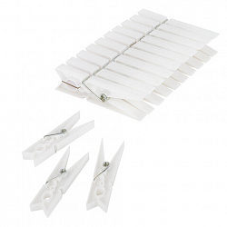 Прищепки бельевые 7,8 см, КОМПЛЕКТ 10 штук, пластик, белые, PRIMILA (ПРИМИЛА) ORIGINAL, 700512