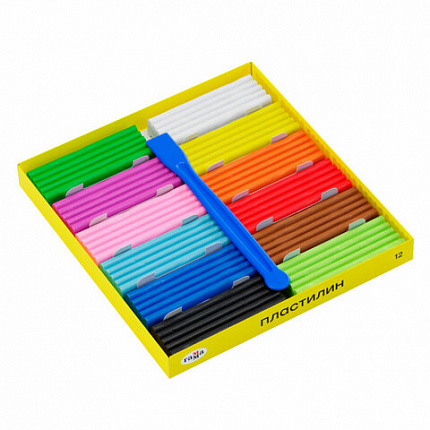 Пластилин ГАММА "Юный художник NEW", 12 цветов, 168 г, со стеком, 280045