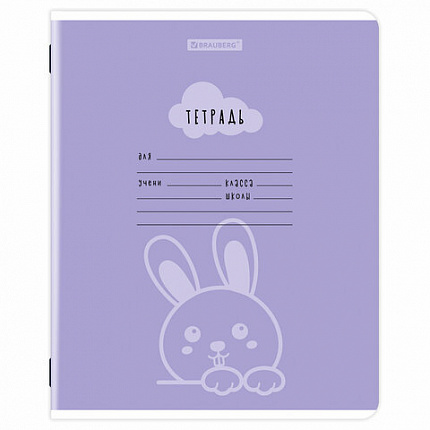 Тетрадь 12 л. BRAUBERG клетка, обложка картон, УШИ-ЛАПЫ-НОС, 107278