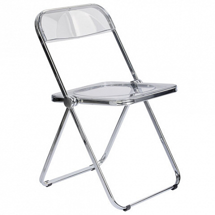 Стул складной прозрачный BRABIX "Glam CF-020", хромированный каркас, пластик, 533245