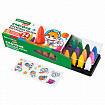 Восковые мелки фигурные BRAUBERG KIDS "РАКЕТА", НАБОР 24 цвета + НАКЛЕЙКИ В ПОДАРОК, 273083