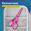 Ножницы 130 мм с цветной печатью "Сердечки", малиновые, закругленные, BRAUBERG KIDS, 232275