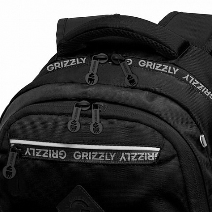 Рюкзак GRIZZLY школьный, анатомическая спинка, 2 отделения, для мальчиков, "STYLE", чёрный, 39х28х20 см, RB-454-1/1