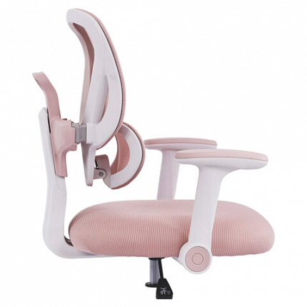 Кресло детское с подставкой для ног BRABIX KIDS "MG-220", сетка/ткань TW, розовое, 533314