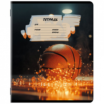 Тетрадь 12 л. ЮНЛАНДИЯ, линия, обложка картон, SPORT, 107286