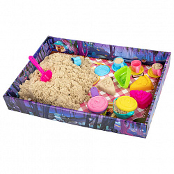 Набор кинетического песка 3 кг, "ВЕСЕЛОЕ ЧАЕПИТИЕ", песочница, игрушки, формочки, BRAUBERG KIDS, 666213