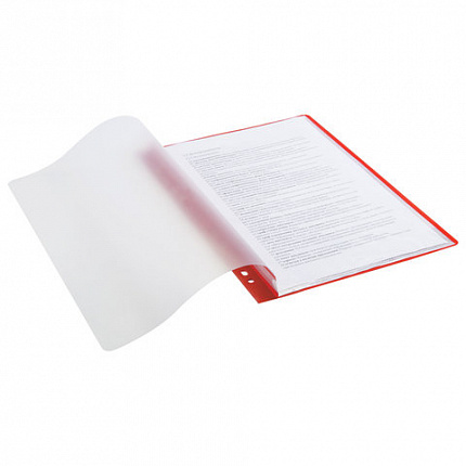 Папка 10 вкладышей STAFF "EVERYDAY" с перфорацией, мягкая, красная, 0,16 мм, 224976