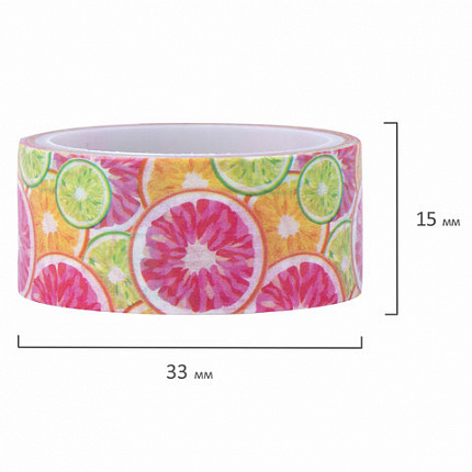 Клейкие WASHI-ленты для декора "Микс №2", 15 мм х 3 м, 7 цветов, рисовая бумага, ОСТРОВ СОКРОВИЩ, 661710