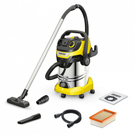 Пылесос хозяйственный KARCHER WD 6 PS, мусоросборник 30л, мощность 1300Вт, желтый, 1., 1.628-360.0