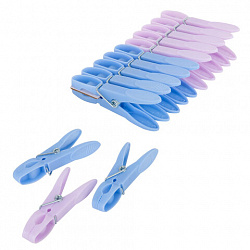 Прищепки бельевые 7,3 см, КОМПЛЕКТ 10 штук, пластик, ассорти, PRIMILA (ПРИМИЛА) CLASSIC, 700516