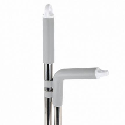 Совок для мусора КОМПЛЕКТ щетка + рукоятки 59-93см телескоп, регулируемый угол щетки, крепление тряпок, бело-серый, колорбокс, LAIMA, 608952