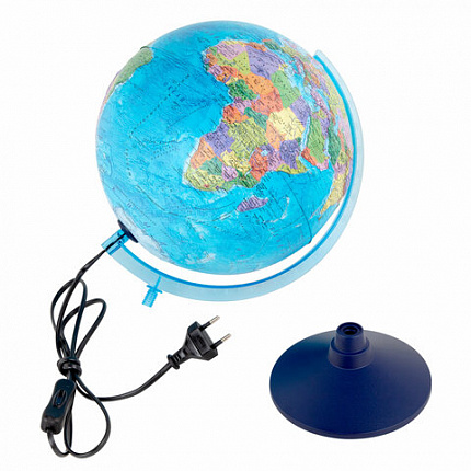 Глобус интерактивный + очки VR политический, Globen, 32 см, рельефный, с подсветкой, INT13200315