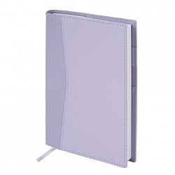 Ежедневник недатированный В6 130х185 мм BRAUBERG "Glam", под кожу, 160 л., сиреневый, 116221