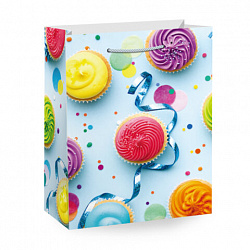 Пакет подарочный (1 штука) 26х13х32 см (L), "Party Collection", ассорти, глиттер, фольга, ЗОЛОТАЯ СКАЗКА, 700817