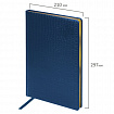 Ежедневник датированный 2026, БОЛЬШОЙ ФОРМАТ 210х297 мм, А4, BRAUBERG "Comodo", под кожу, синий, 117243
