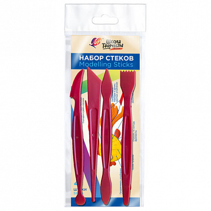 Стеки для лепки и моделирования, пластиковые НАБОР 4шт, ЛУЧ "Школа творчества", 32С 2096-08