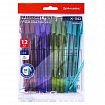 Ручки шариковые BRAUBERG X-30 COLOR MIX, КОМПЛЕКТ 12 ШТ., СИНИЕ, пишущий узел 1 мм, линия письма 0,5 мм, 144336