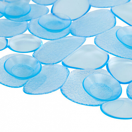 Коврик для ванны противоскользящий 64х36 см "Ручей", овальный, голубой, ПВХ, присоски, PRIMILA (ПРИМИЛА), 700390