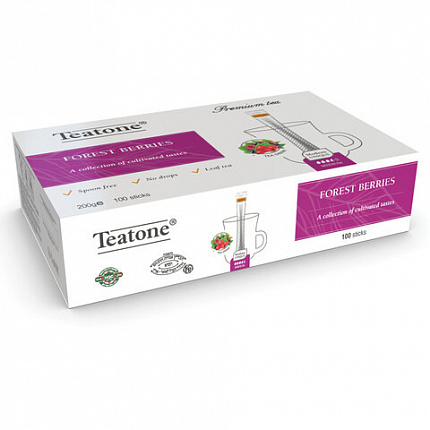 Чай TEATONE "Forest berries" фруктовый со вкусом лесных ягод, 100 стиков по 2 г, 1257
