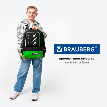 Рюкзак BRAUBERG STAR, 1 отделение, 5 карманов, "Игровой инвентарь", черный, 40x29x13 см, 273133