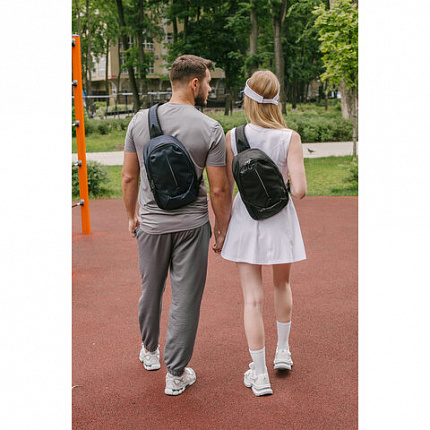 Рюкзак HEIKKI SPORTING (ХЕЙКИ) на одно плечо, эргономичный, черный, 37x23x10см, 273905