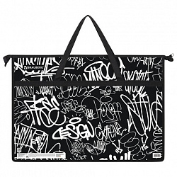 Папка для рисунков и чертежей с ручками BRAUBERG А3, пластик, молния сверху, "Graffiti", 272233