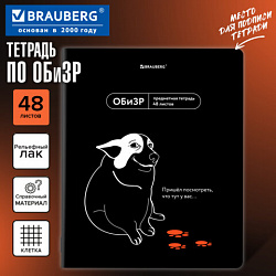 Тетрадь предметная МЕМЫ 48 л., TWIN-лак, ОБиЗР, клетка, подсказки, BRAUBERG, 405108