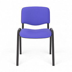 Стул для персонала и посетителей "ИЗО", черный каркас, ткань синяя, В-10/С-06