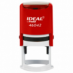 Оснастка для печатей оттиск D=42 мм, синий, TRODAT IDEAL 46042 P2, корпус КРАСНЫЙ, c крышкой, подушка, 125311