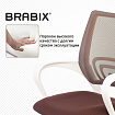Кресло BRABIX "Fly MG-396W", с подлокотниками, пластик белый, сетка, коричневое, 532398, MG-396W_532398