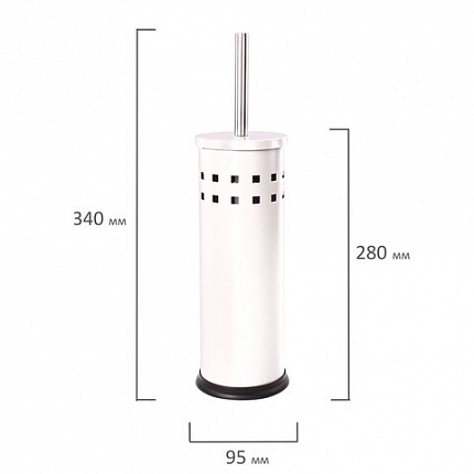 Ершик для унитаза с подставкой, металл, белый, глянцевый, LAIMA, 604962