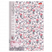 Тетрадь А4 80 л., HATBER, гребень, клетка, матовая ламинация, "Floral collection" (микс в спайке), 082972, 80Т4лВ1гр