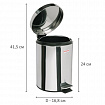 Ведро мусорное с педалью 3 литра "Classic", ЗЕРКАЛЬНОЕ, нержавеющая сталь, со съемным внутренним ведром, LAIMA, 604942
